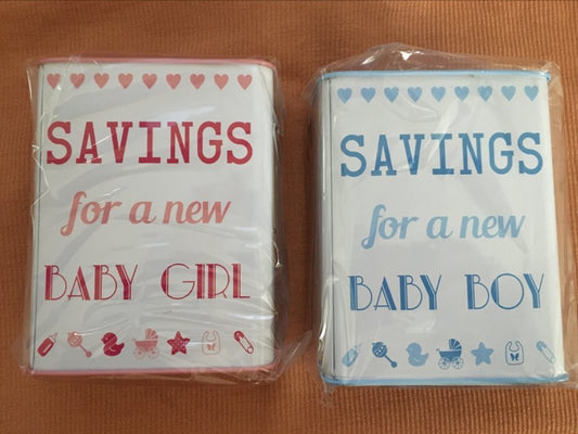 Savings For A New Baby Boy/Baby Girl Money Box (Choice)