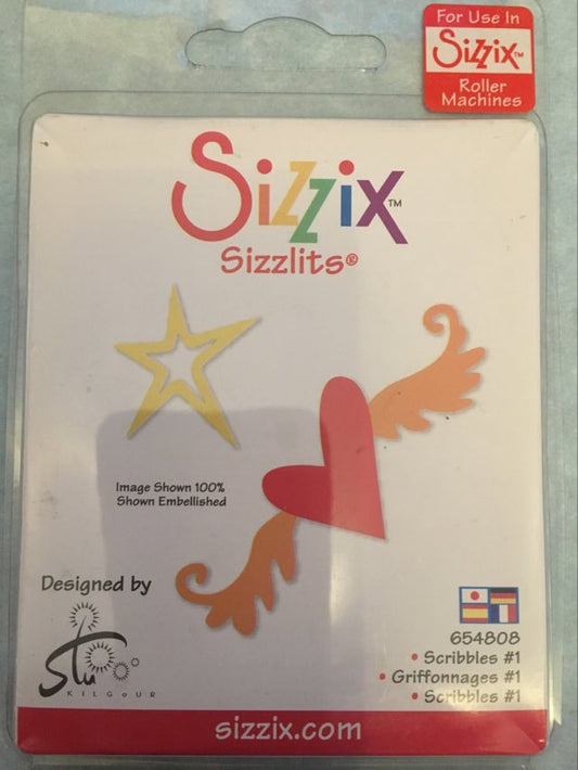 Sizzix Sizzlits Star & Winged Heart Die 6cm x 6.5cm Approx