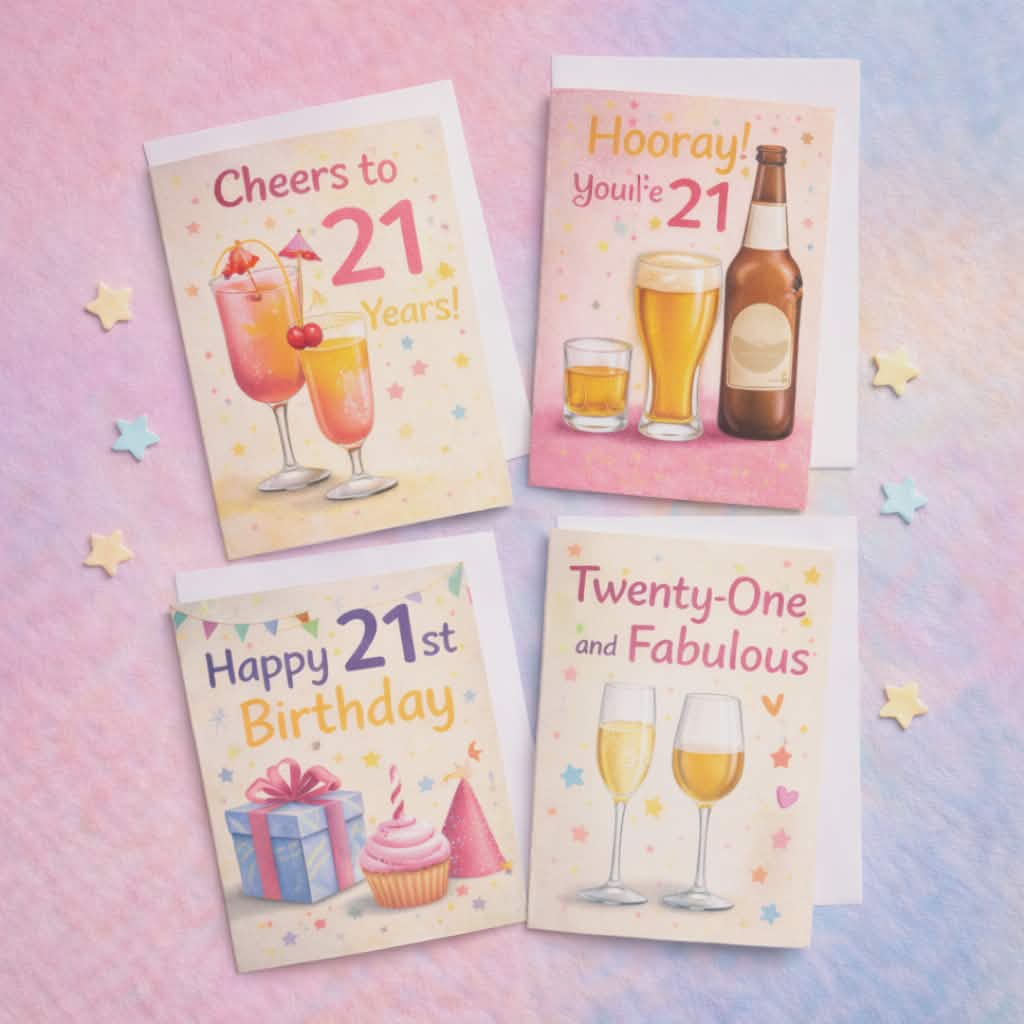 21st birthday cards collection featuring modern elegant and sentimental designs for milestone celebrations