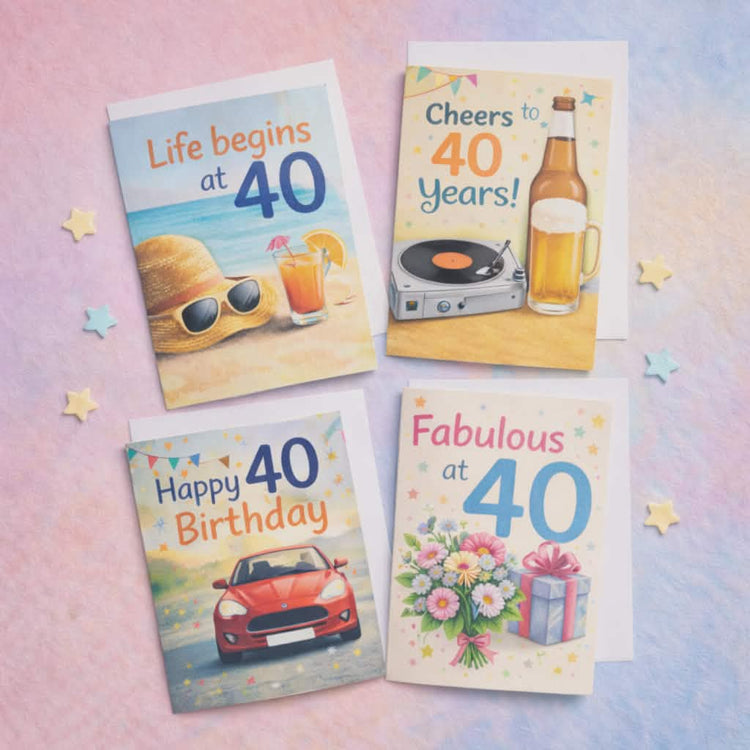 40th birthday cards collection featuring humorous elegant and thoughtful designs for milestone celebrations