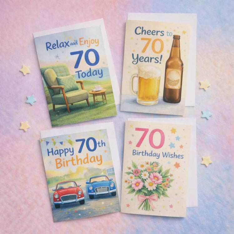 70th birthday cards collection featuring thoughtful designs to celebrate a special milestone birthday