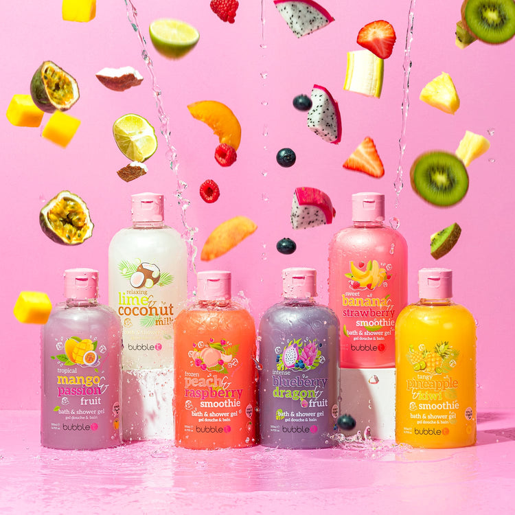 bubble t bath and body products featuring playful scents colourful packaging and pampering treats