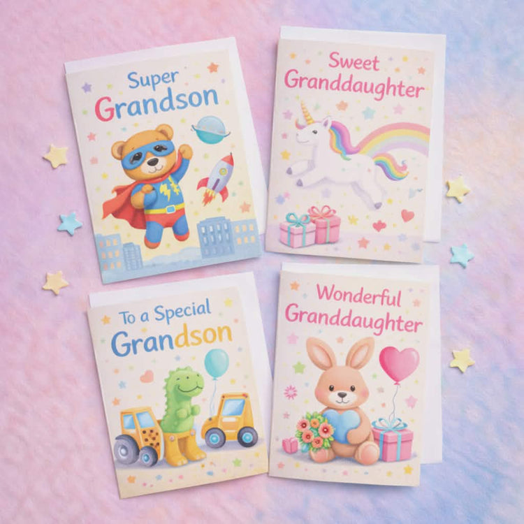 grandchildren cards collection featuring cheerful heartfelt designs for celebrating much loved grandchildren