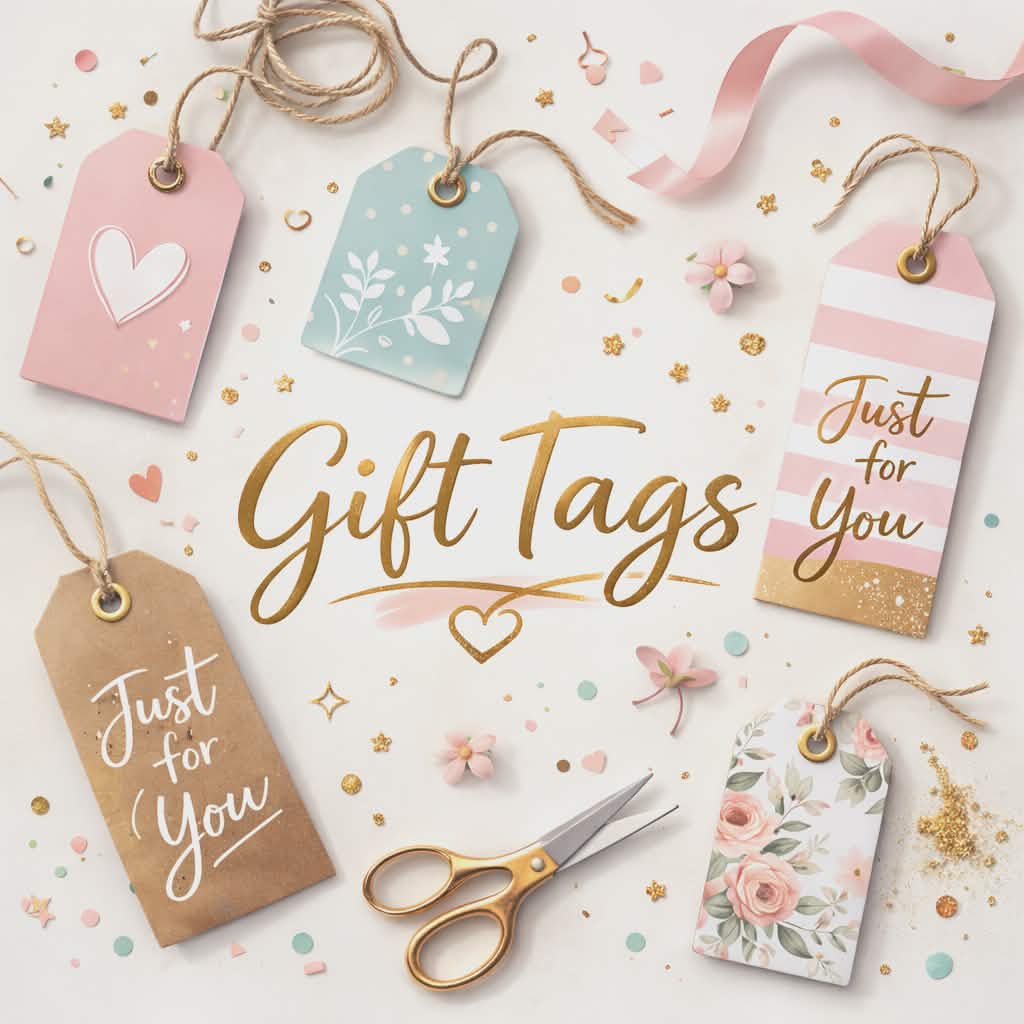 gift tags collection featuring stylish practical designs for personalised presents and everyday gifting