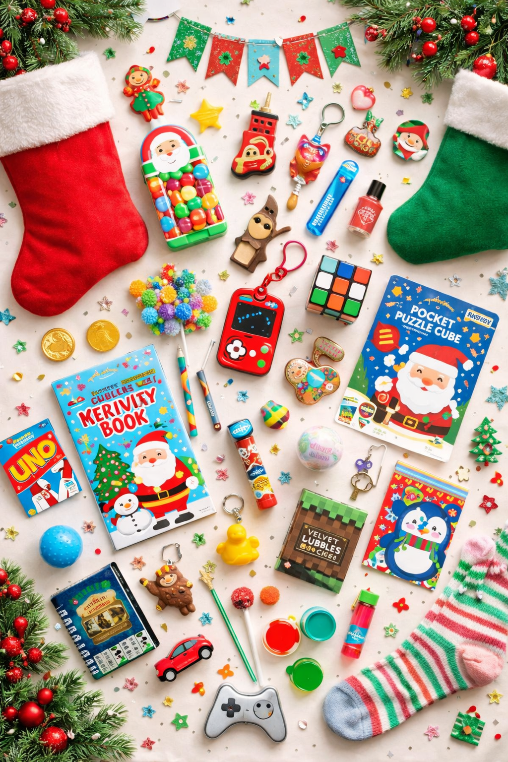 christmas stocking fillers collection featuring small festive gifts novelty treats and affordable seasonal surprises