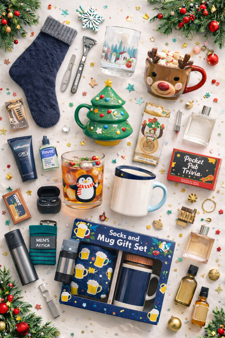 christmas gifts for him collection featuring practical festive presents for men and loved ones