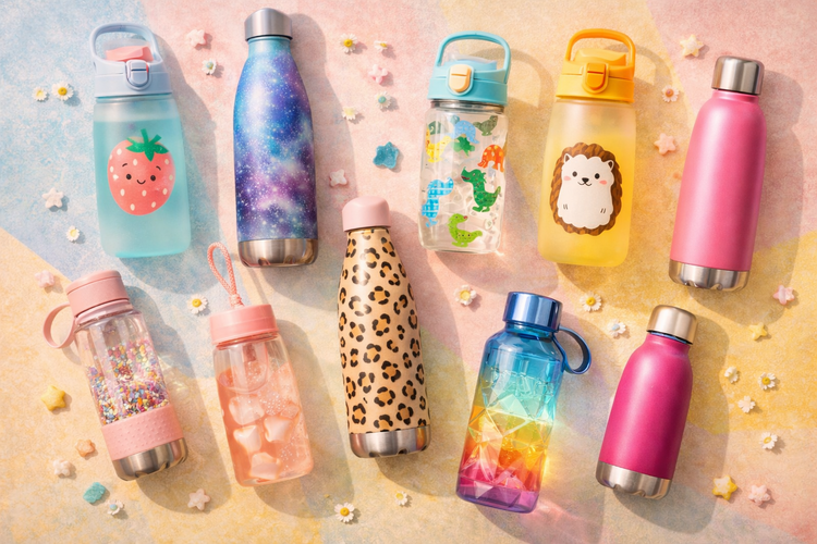 bottles and water bottles collection featuring reusable drink bottles with fun character designs