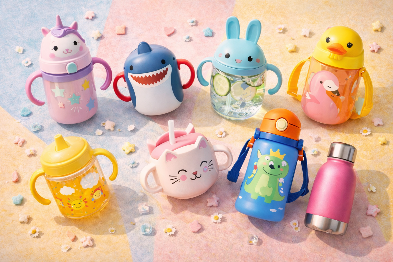 children’s drinkware collection featuring fun practical cups glasses and drinks accessories for everyday use