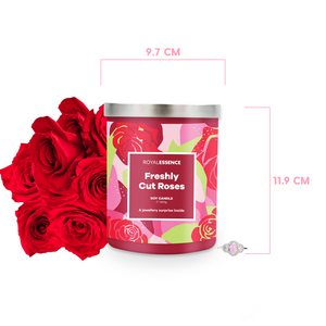 decorative soy candle in gift tin with lid and jewellery surprise