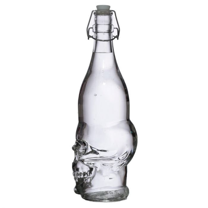 Skull & Roses Glass Bottle