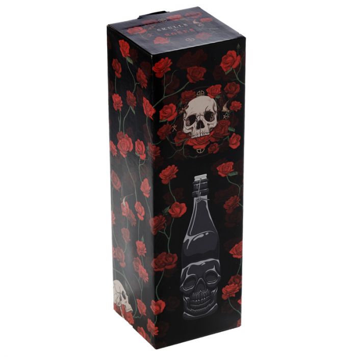 Skull & Roses Glass Bottle