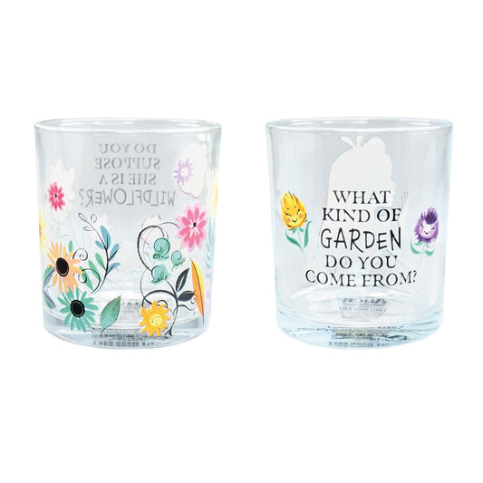 Disney Alice in Wonderland clear glass tumblers set of two