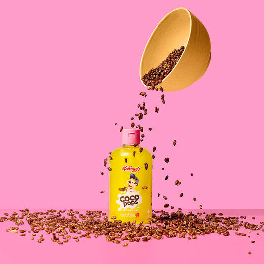 bubble t kellogg’s coco pops shower gel playful body wash with chocolatey cereal fragrance for a fun and refreshing cleanse
