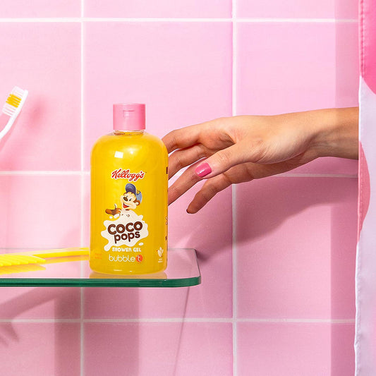 bubble t kellogg’s coco pops shower gel front view, showcasing the bottle design