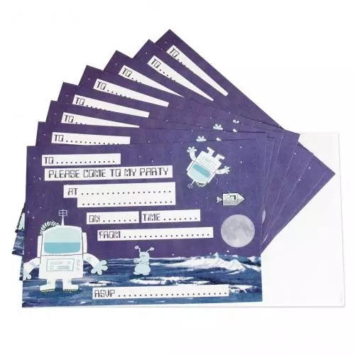 Please Come To My Party (8 Invitations + Envelopes)
