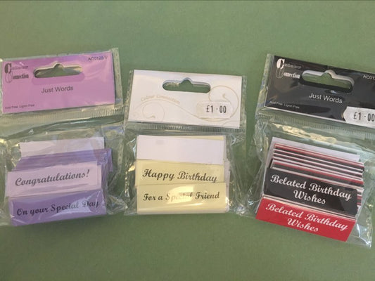 mixed birthday word embellishments for scrap booking and handmade cards acid and lignin free craft supplies