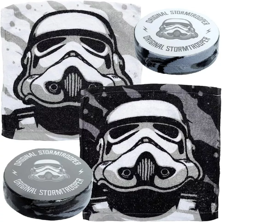 star wars storm trooper compressed face cloths showing variants gift wrapped and expanded