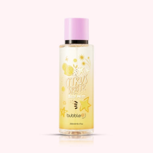 bubble t citrus spritz body mist bottle displayed as a refreshing everyday body fragrance