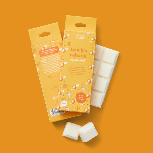 wax bar janeiro cabana snap bar with coconut cream, vanilla, and tropical orchids