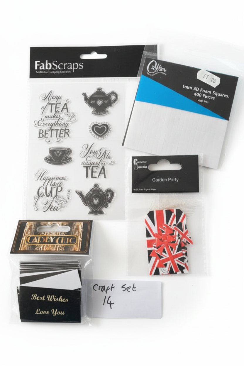 Craft Set 14 Tea Party Stamp & Topper Set