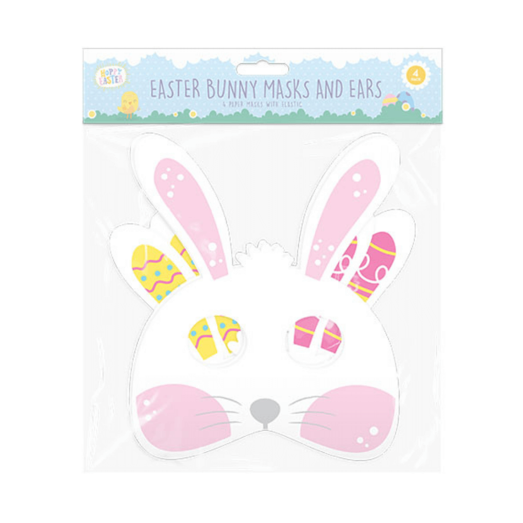 Children’s Easter bunny masks and ears dress up set with four bunny face masks, ideal for Easter parties, egg hunts and festive play