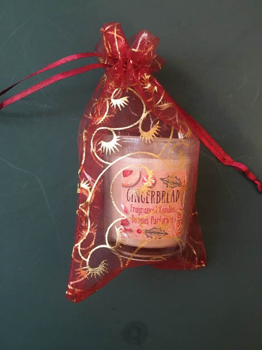 christmas gingerbread candle organza bag festive gift