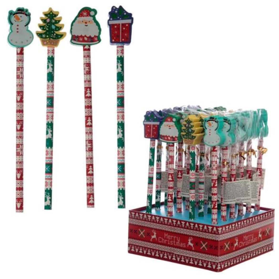 Christmas Pencil & Eraser Topper