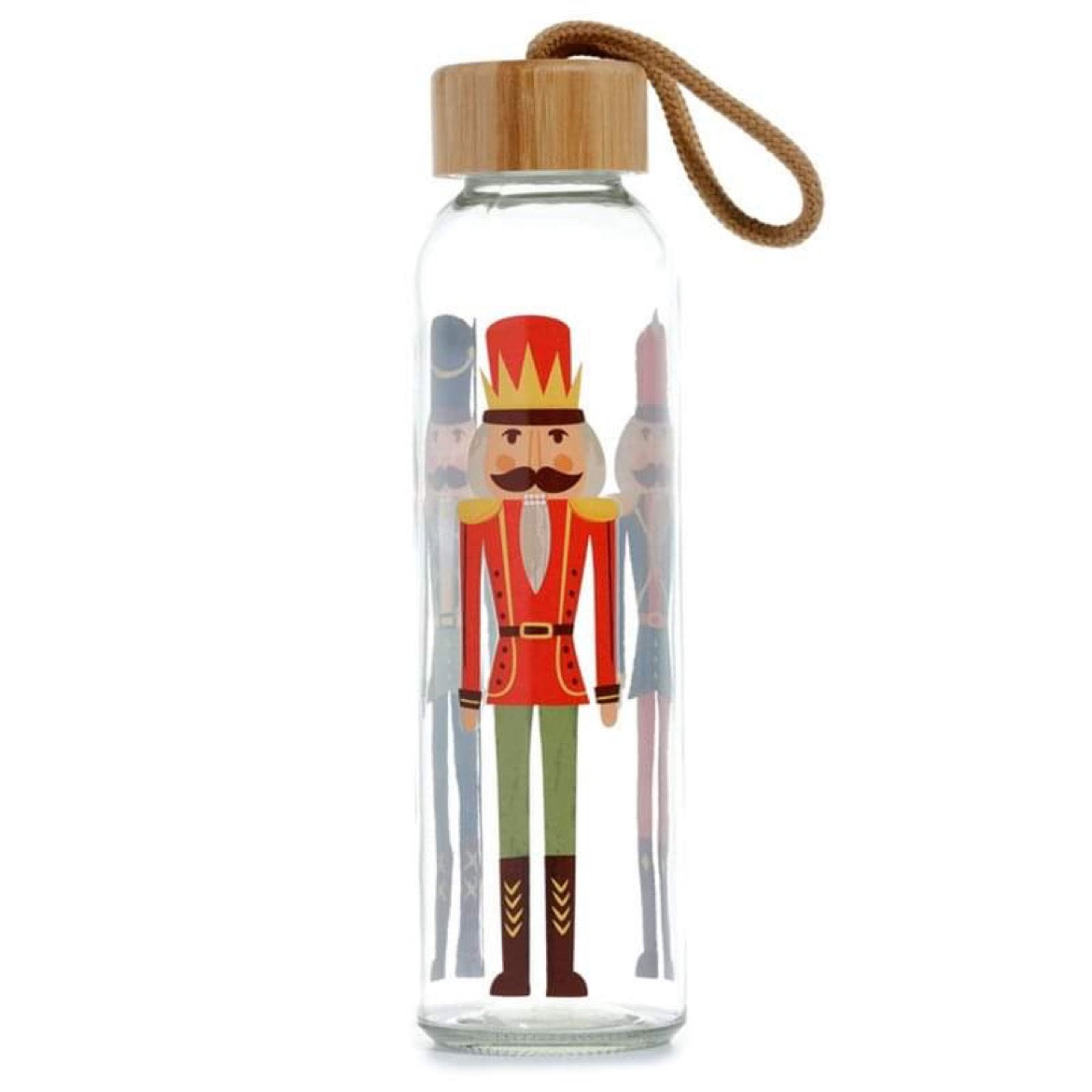 Christmas Nutcracker Glass Water Bottle