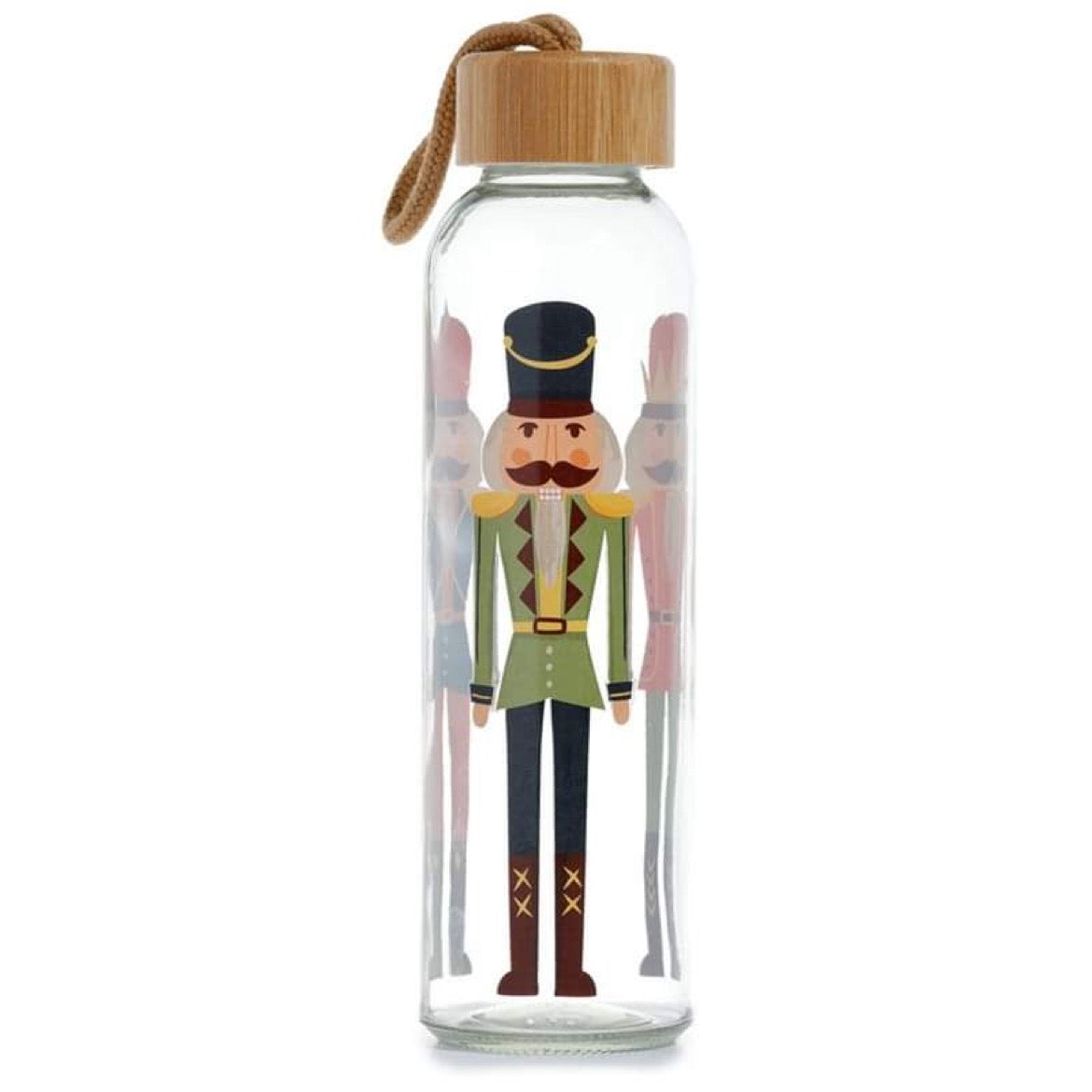 Christmas Nutcracker Glass Water Bottle