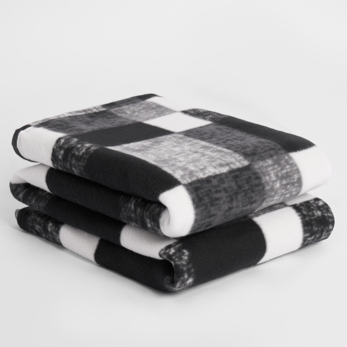 Tartan Check Monochrome Fleece Throw