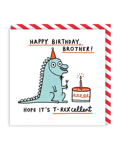 T-rexellent Brother Birthday Card