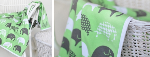 littlephant baby blanket styled in nursery setting on cot or crib