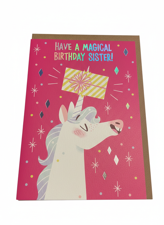 Sister Unicorn Birthday Card