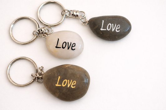 Stone Keyring Love