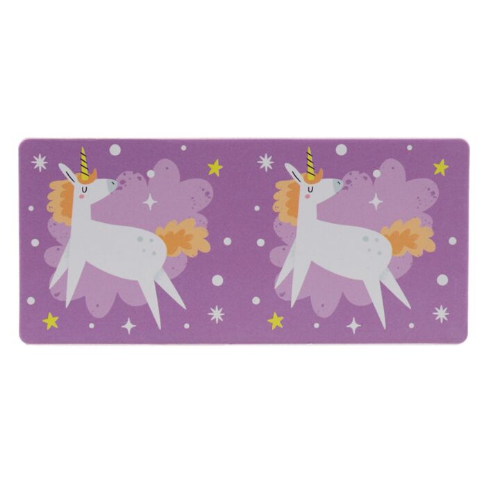 purple unicorn-themed domino tile from the unicorn magic kids dominoes set
