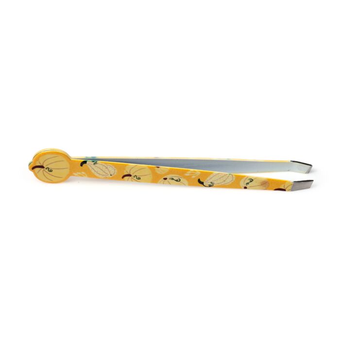 autumn harvest shaped tweezers angled side view displaying thickness and form
