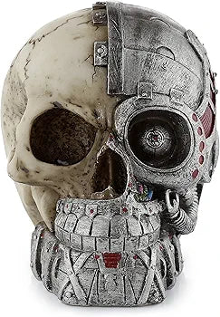Steampunk Half Robot Skull