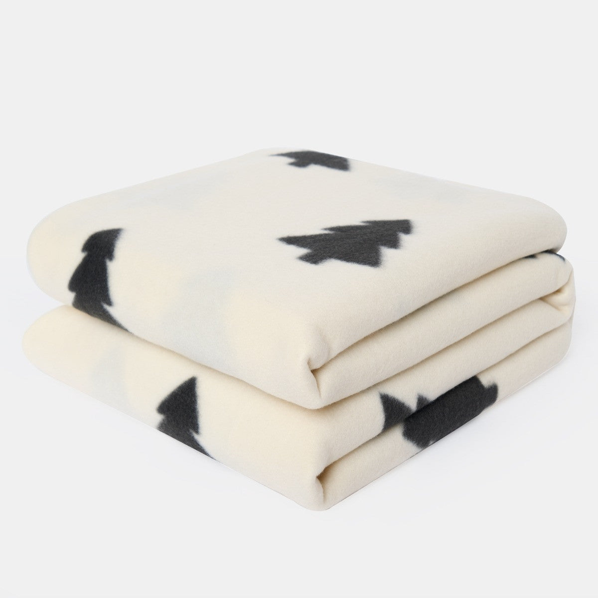 Cream Christmas Tree Fleece Throw