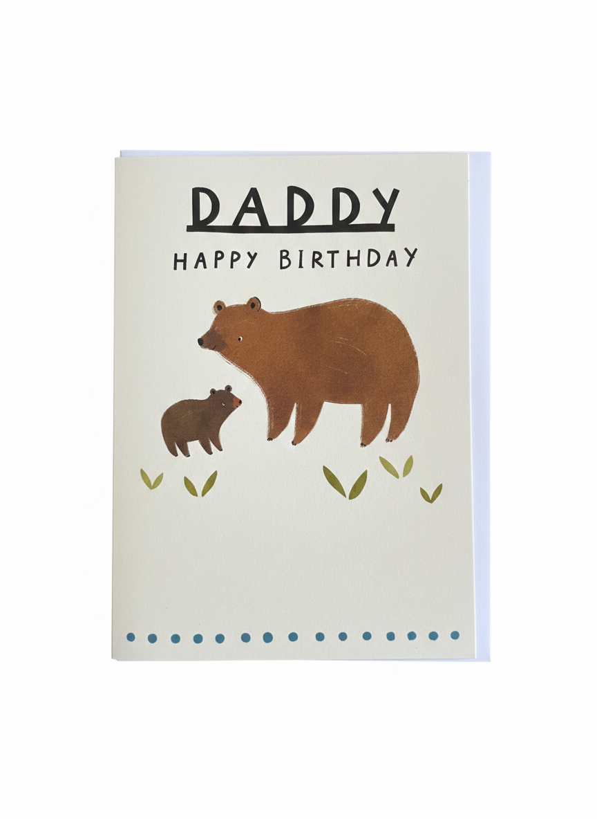 Bear Cub Daddy  Happy Birthday Card