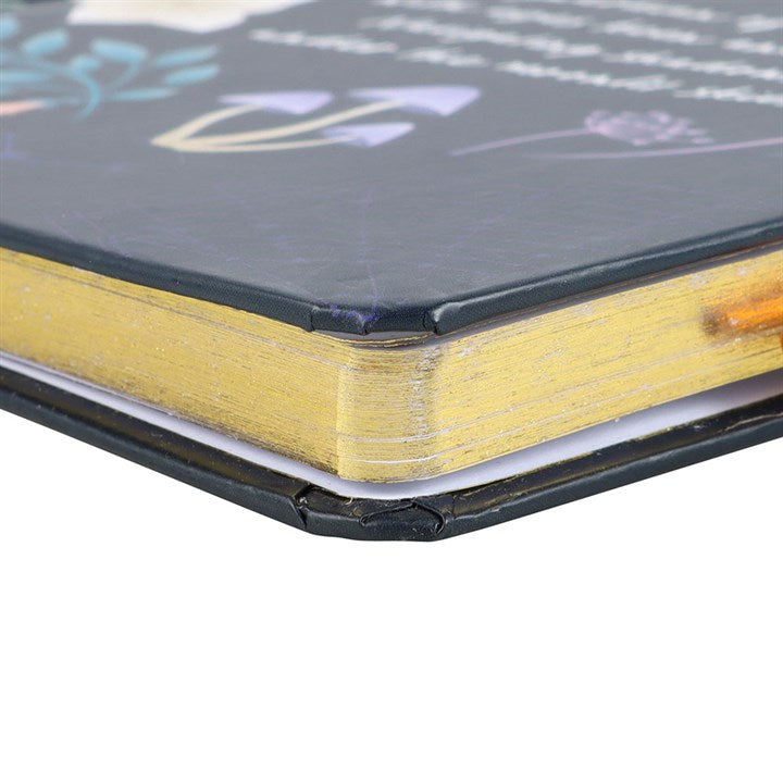 side view of journal showing decorative metallic page edging and quality finish