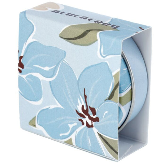 florens lip balm in metal tin front view compact pocket size