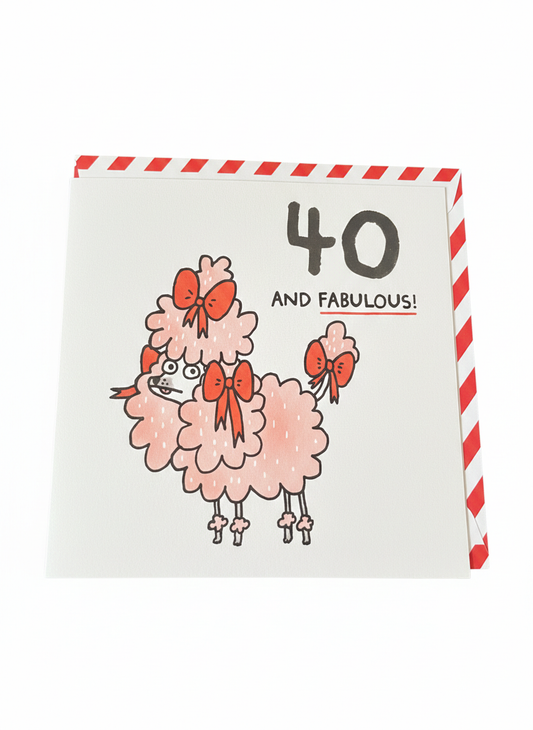 40th Birthday Card Poodle