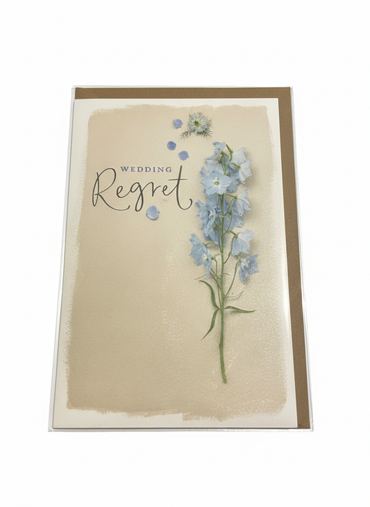 Wedding Regret Card Blue Flower