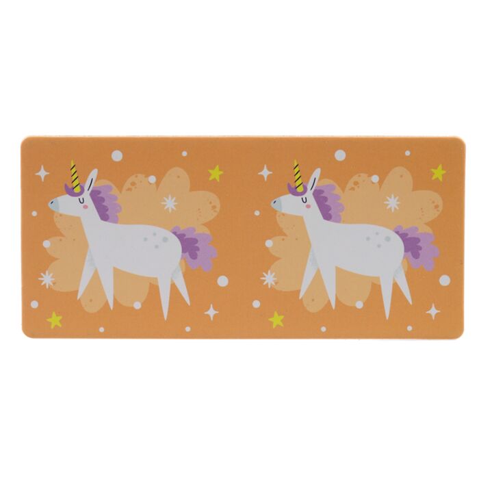 orange unicorn-themed domino tile from the unicorn magic kids dominoes set