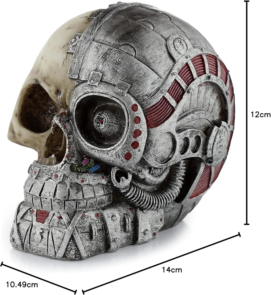 Steampunk Half Robot Skull