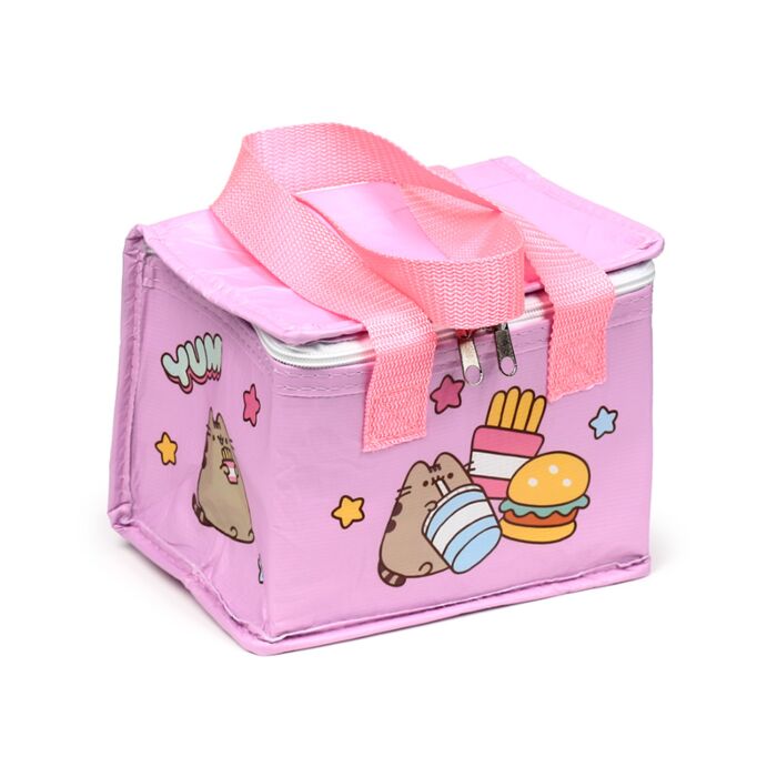 pusheen the cat foodie insulated rpet lunch bag front view with playful design
