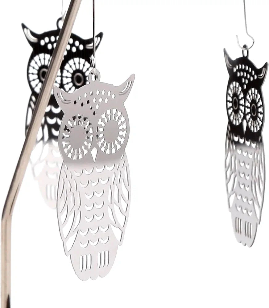 Rotating Owl Spinning Carousel Tea Light Candle Holder
