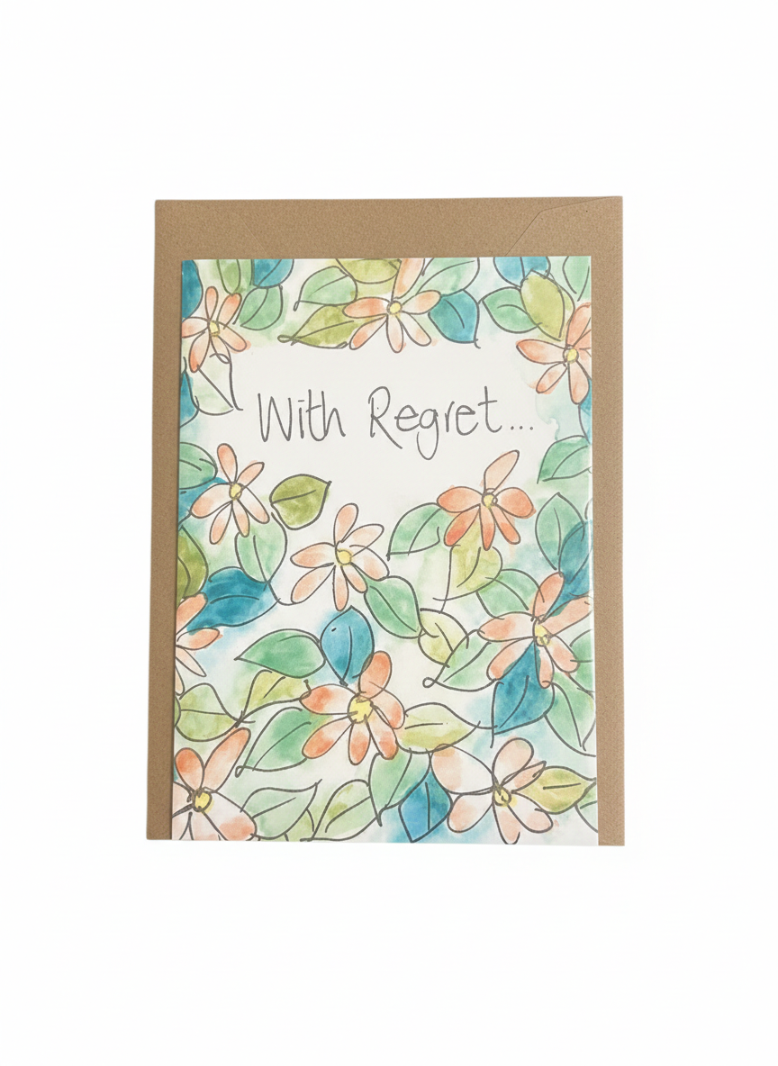 With Regrets Card Floral