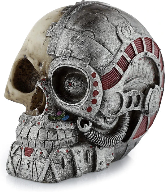 Steampunk Half Robot Skull