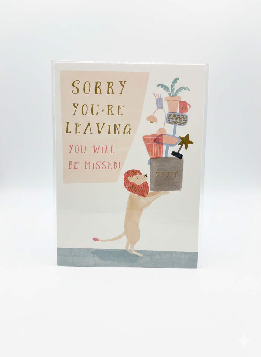 Sorry You’re Leaving Card - Lion